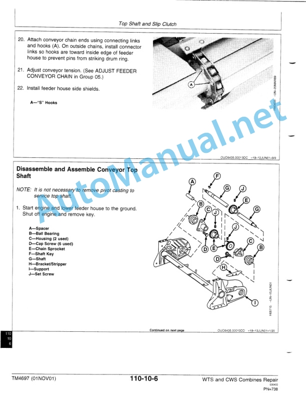 John Deere 9540, 9560, 9580, 9640, 9660, 9680 WTS and CWS Combines Repair Technical Manual TM4697 20011101-4