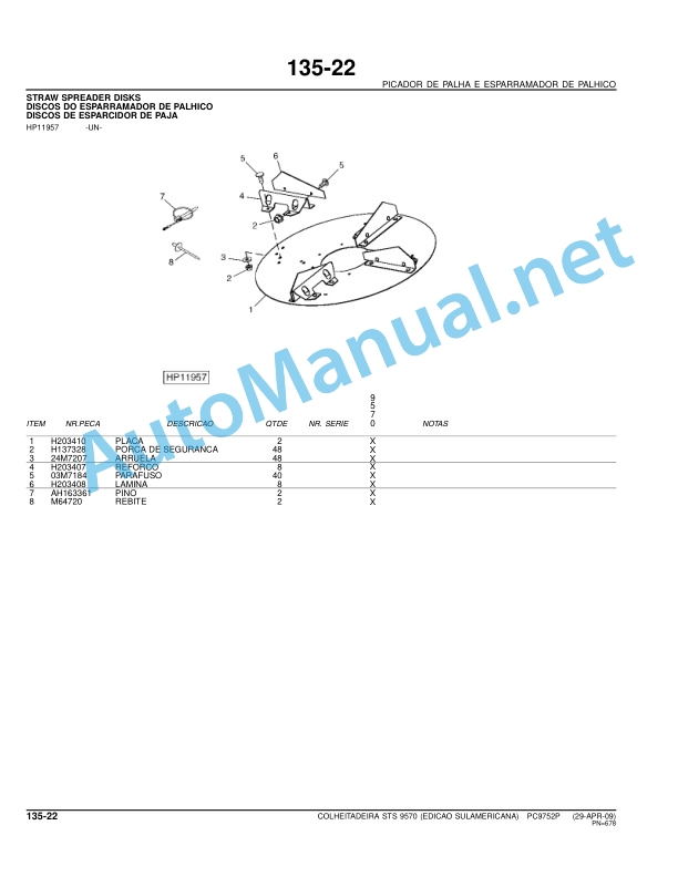 John Deere 9570 STS Combine Parts Catalog PC9752P 29-Apr-09 Portuguese-5