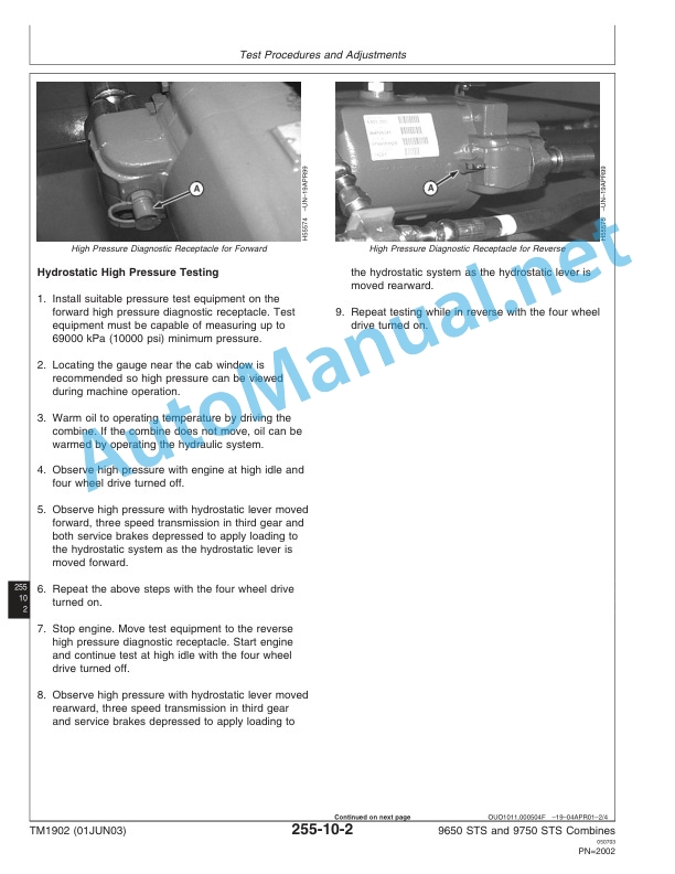 John Deere 9650 STS and 9750 STS Combines Diagnosis and Tests Technical Manual TM1902 01JUN03-5