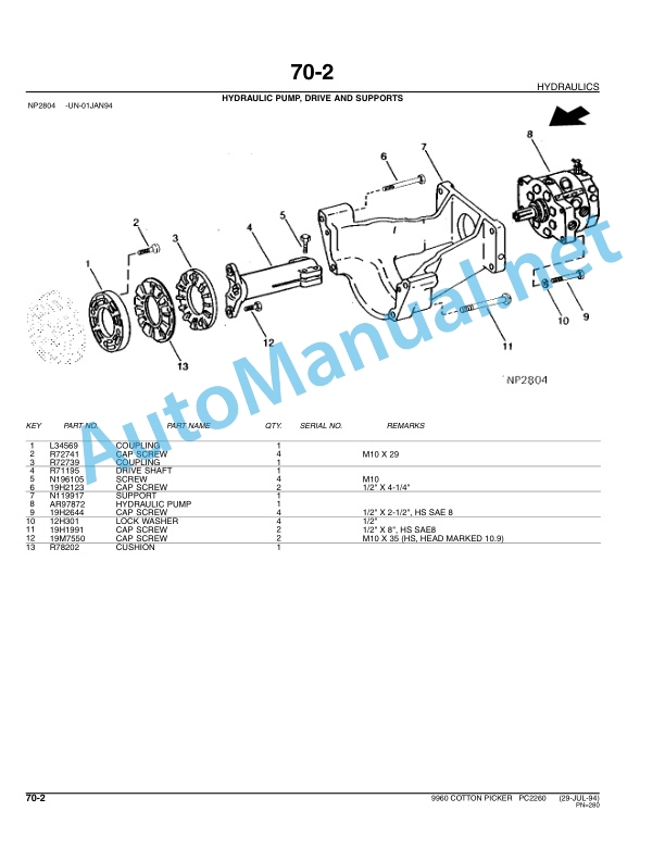 John Deere 9960 Cotton Picker Parts Catalog PC2260 September 2005-3