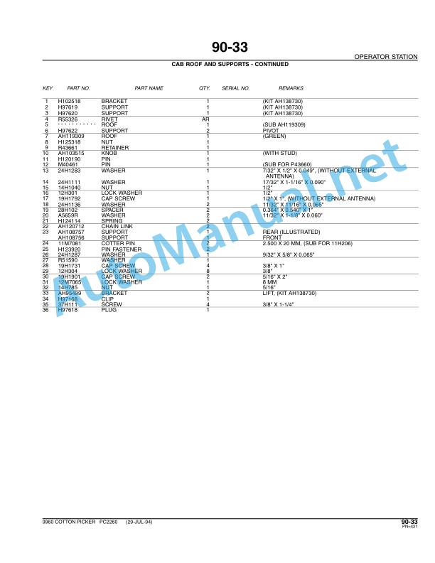 John Deere 9960 Cotton Picker Parts Catalog PC2260 September 2005-4