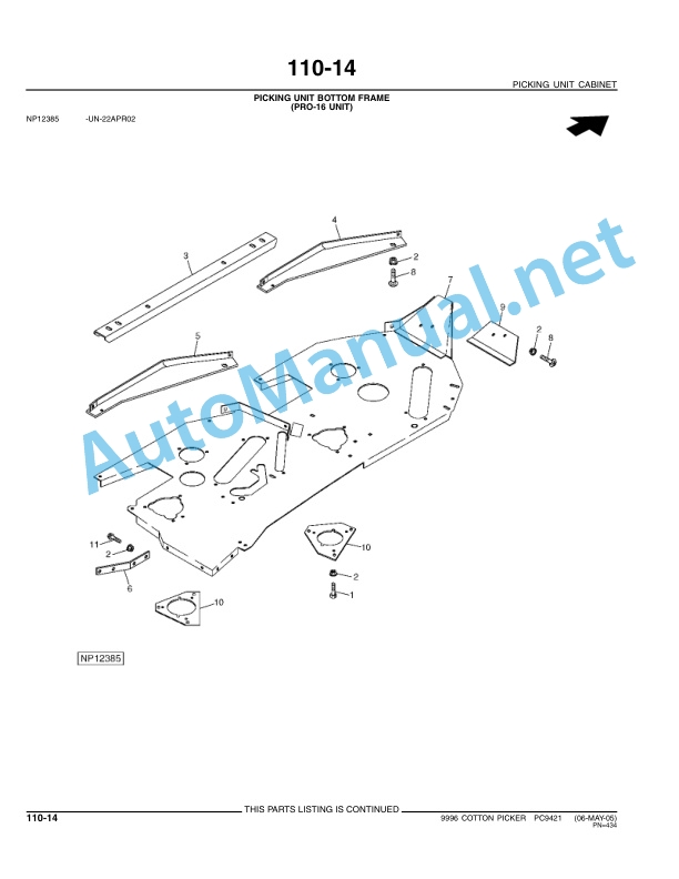 John Deere 9996 Cotton Picker Parts Catalog PC9421 Jun-06-4