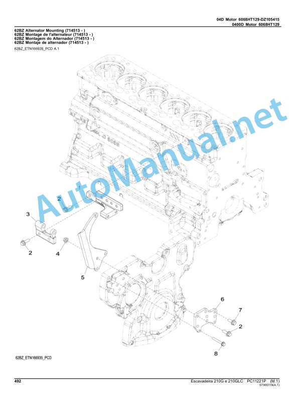 John Deere Excavator 210G and 210GLC Parts Catalog PC11221P May-18 Portuguese-3