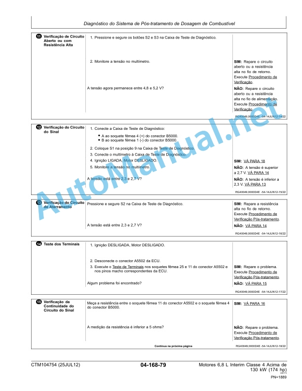 John Deere PowerTech 6068 Engines Above 130 kW (174 hp) Interim Tier 4 Stage III B Component Technical Manual CTM104754 25 July 2012 Portuguese-5