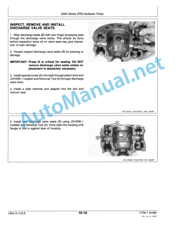John Deere Radial Piston Pumps Component Technical Manual CTM7 (01MAY89)-3