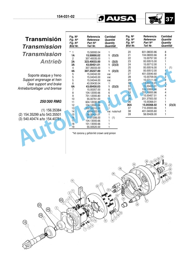 Kubota 200-250-300 RMG 200-250-300 RHG Parts Manual-3