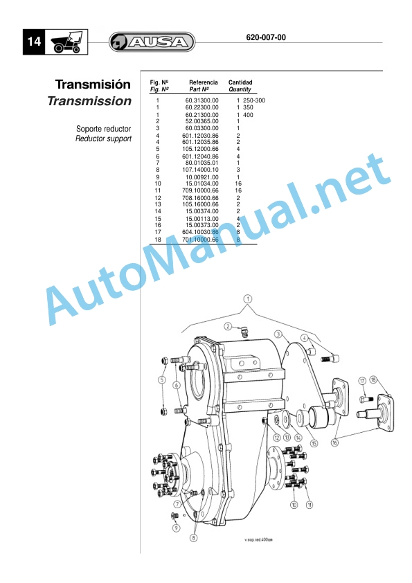 Kubota 250-300-350-400 AM, 250-300-350-400 AMG Parts Manual-2