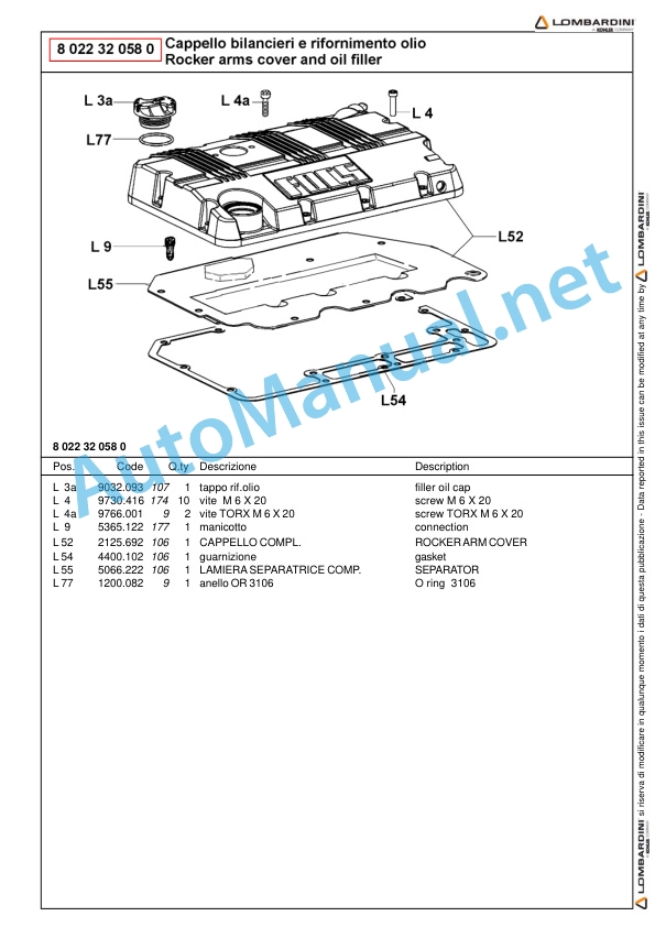 Kubota LDW 1003 AUSA Parts Manual 3B61E0 20080306-2