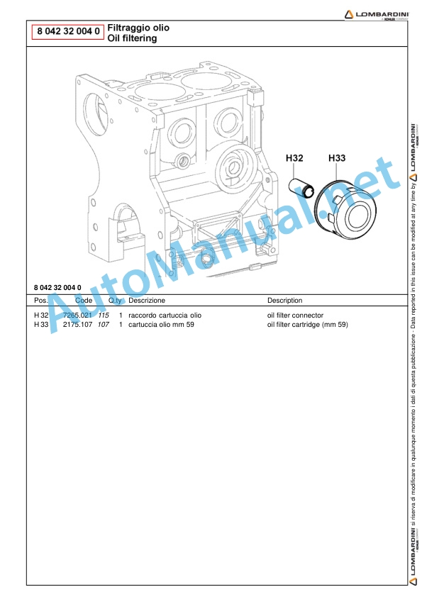 Kubota LDW 1003 AUSA version with EGR system Parts Manual 3B5880 March 6th, 2008-3