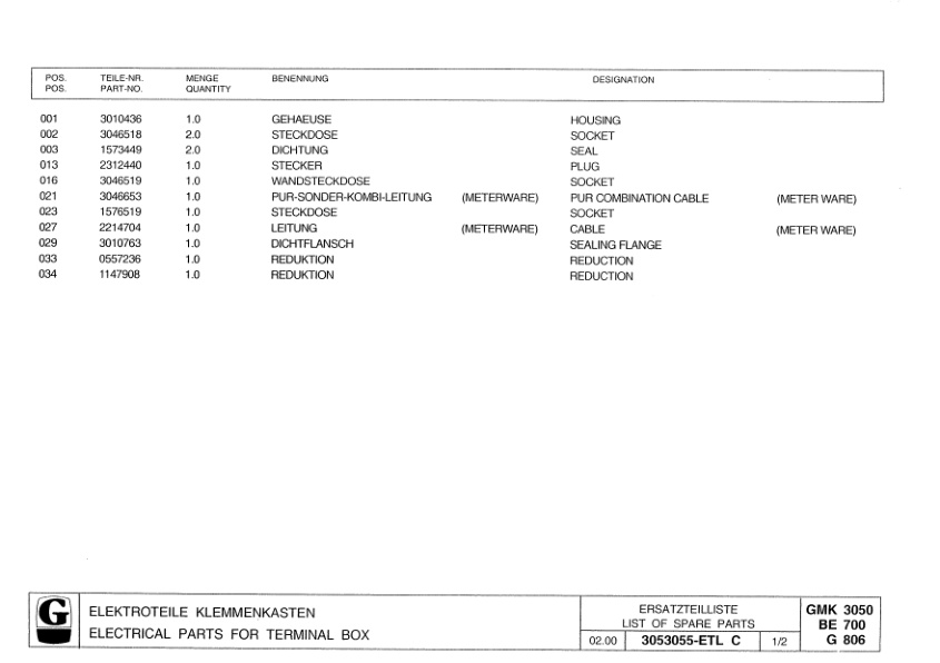 Grove GMK 3050 Crane Spare Parts List 2000 DE EN-3