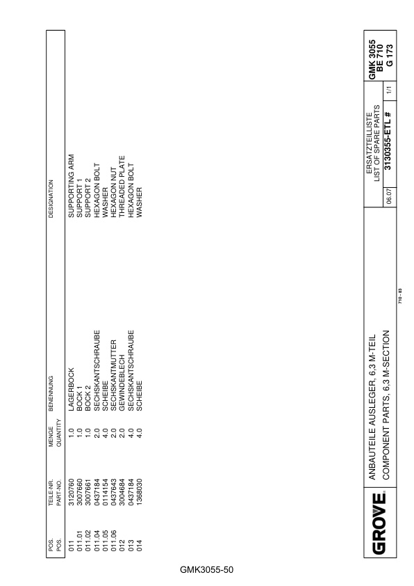 Grove GMK 3055-50 Crane Spare Parts List 2007 EN DE-3