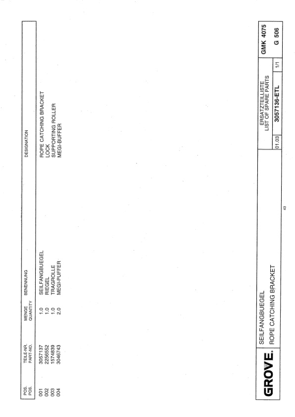 Grove GMK 4075 Crane Spare Parts List 2003-06 EN DE-3