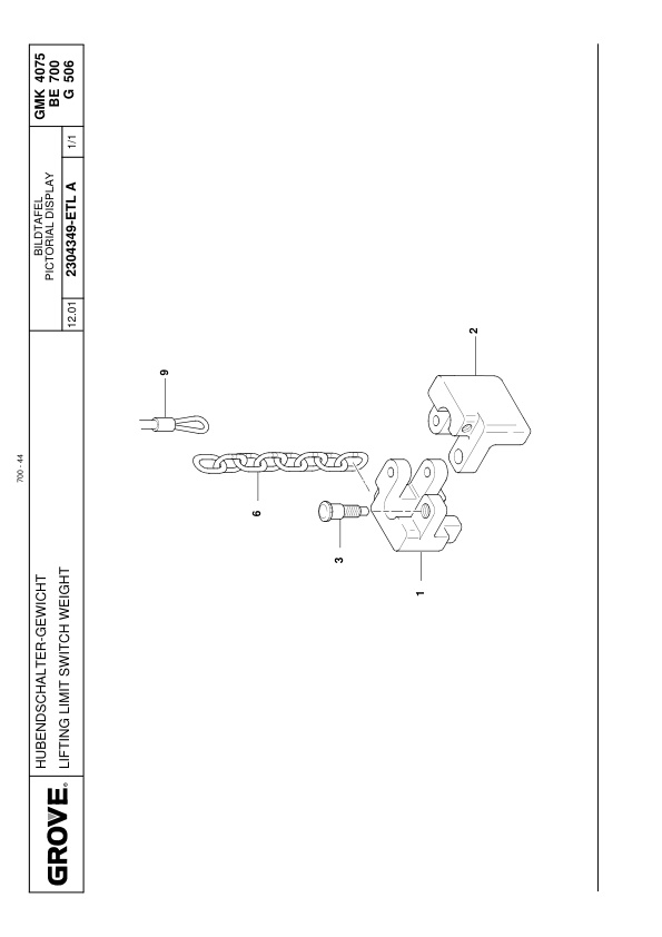 Grove GMK 4075 Crane Spare Parts List 2004 EN DE-3