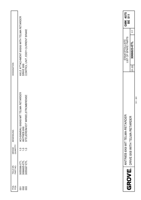 Grove GMK 4075 Crane Spare Parts List 3065696 2003-02 DE EN-2