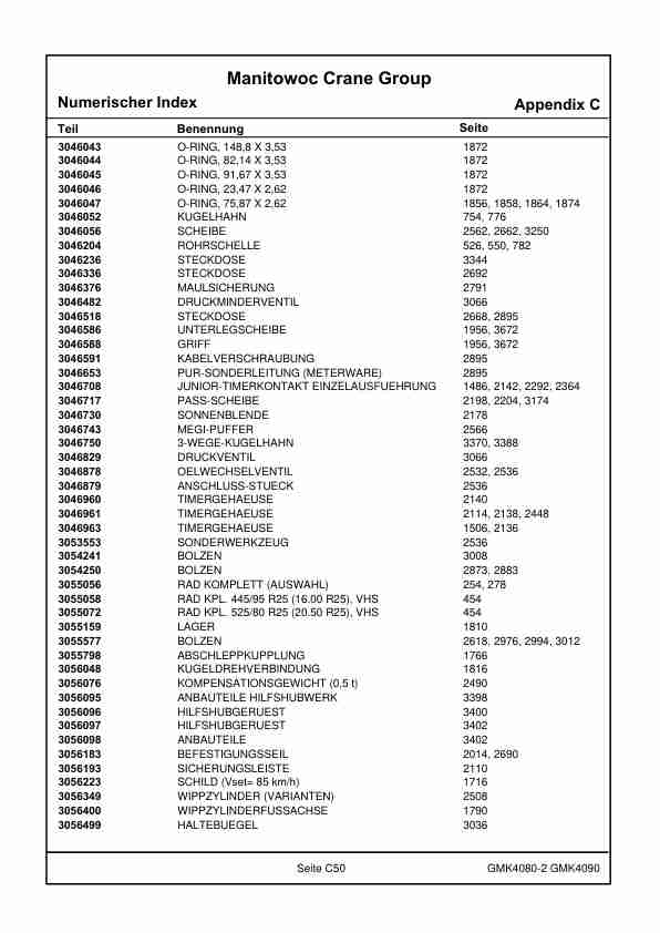 Grove GMK 4080-2 GMK 4090 Crane Spare Parts Catalog 2018 DE-3