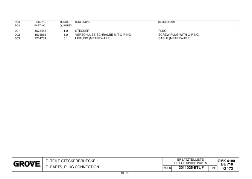 Grove GMK 4100 Crane Spare Parts List 2010 EN DE-3