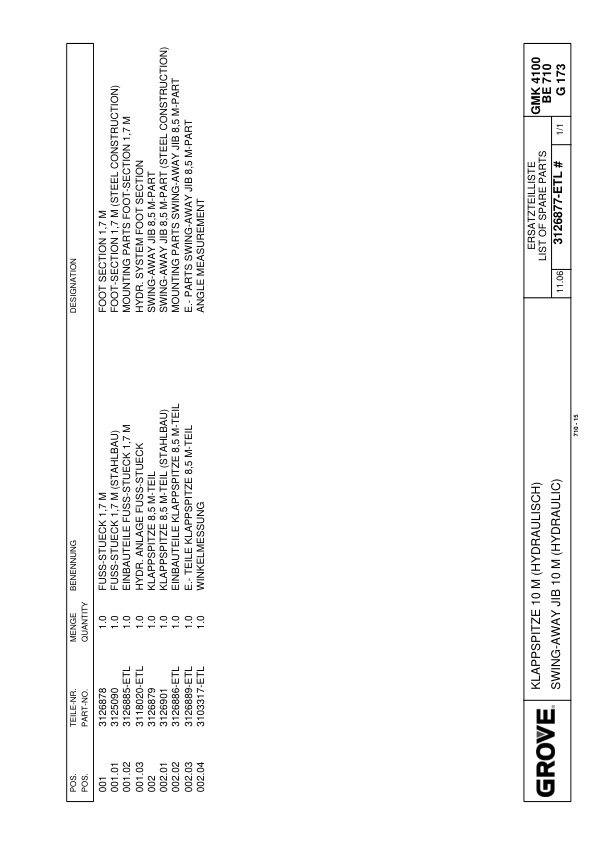 Grove GMK 4100-L Crane Spare Parts List 2007-06 DE EN-3