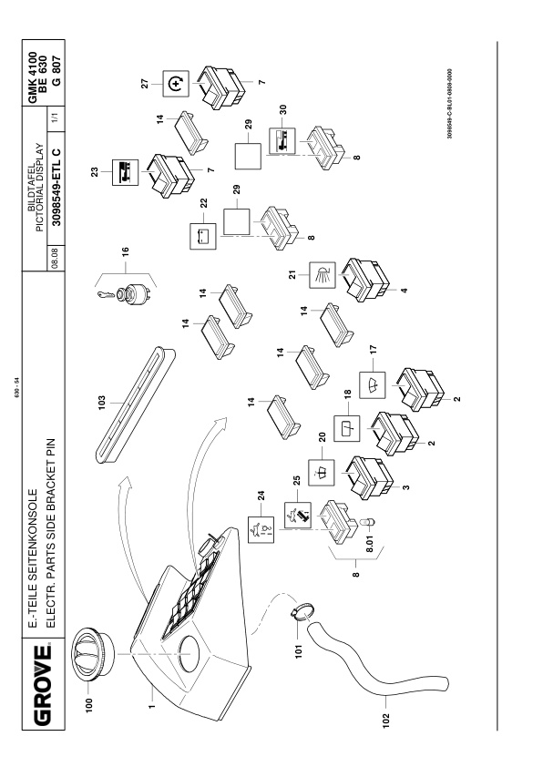 Grove GMK 4100-L Crane Spare Parts List 2008-08 DE EN-2