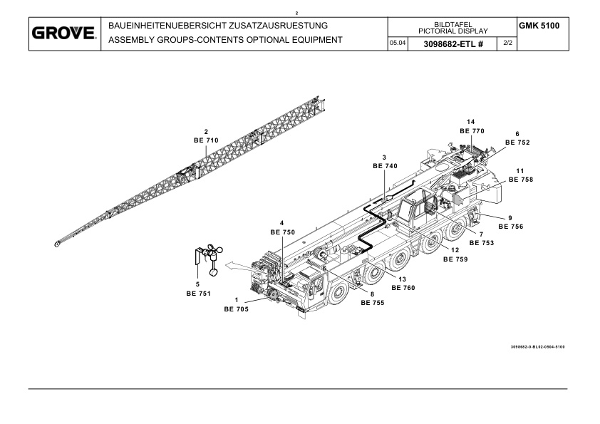 Grove GMK 5100 Crane Spare Parts List 2004 EN DE-3