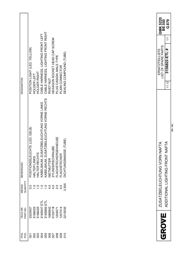 Grove GMK 5220 Crane Spare Parts List 2013 DE EN-2