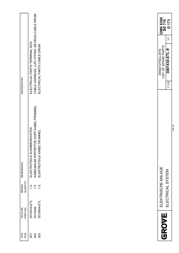 Grove GMK 6300 Crane Spare Parts List 2003 DE EN-3
