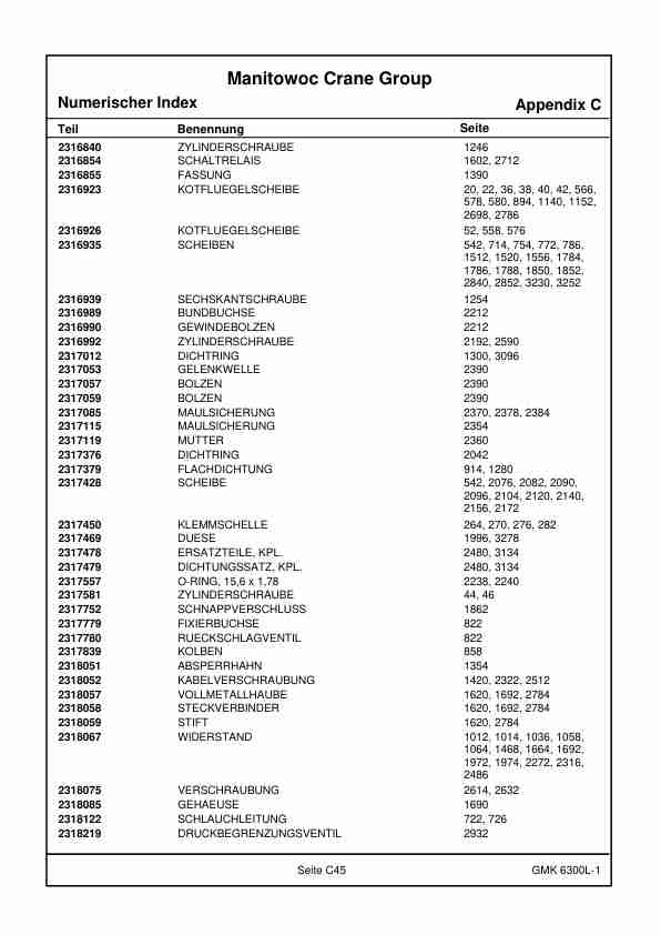 Grove GMK 6300L-1 Crane Spare Parts Catalog 4170798 2018 DE-3