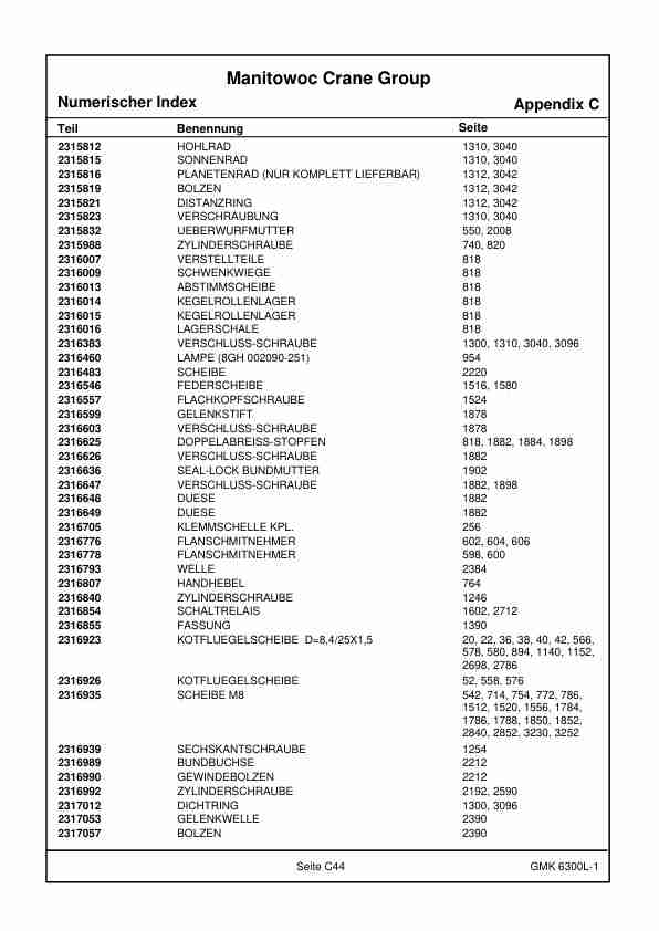 Grove GMK 6300L-1 Crane Spare Parts Catalog 4170798R 2018 DE-3