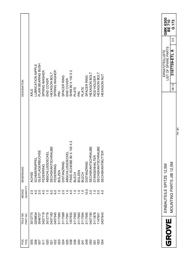 Grove GMK 6300L Crane Spare Parts List 2014 DE EN-2