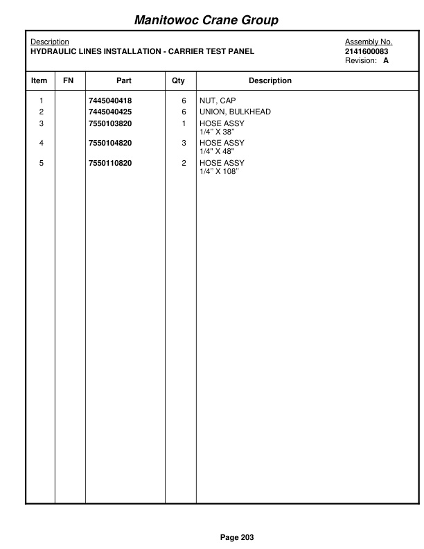 Grove RT1650 Crane Parts Manual 49002 2008-2