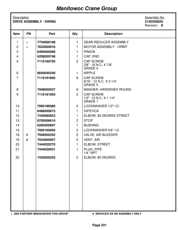 Grove RT522B Crane Parts Manual 87222 2005-2