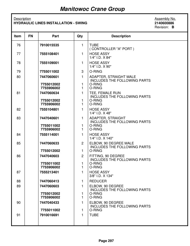 Grove RT522B Crane Parts Manual 87336 2006-2