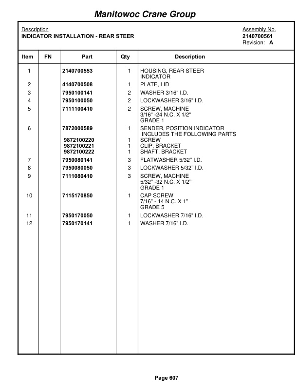 Grove RT522B Crane Parts Manual 87505 2004-3