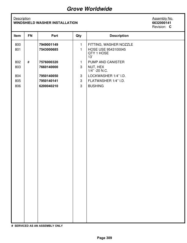 Grove RT528C Crane Parts Manual 70468 2003-2