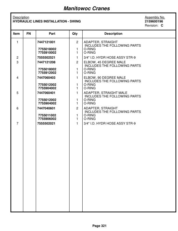 Grove RT528C Crane Parts Manual 71249 2016-2