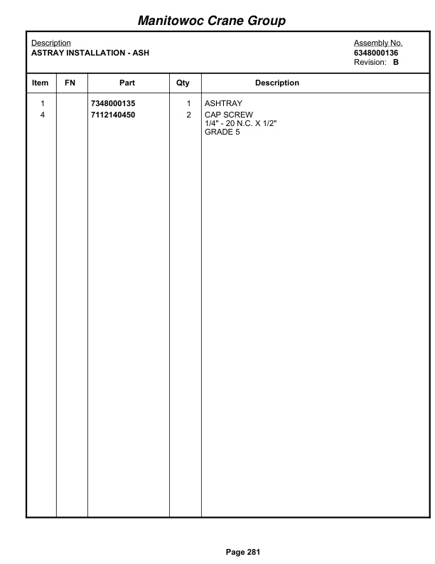 Grove RT528C Crane Parts Manual 71478 2006-2