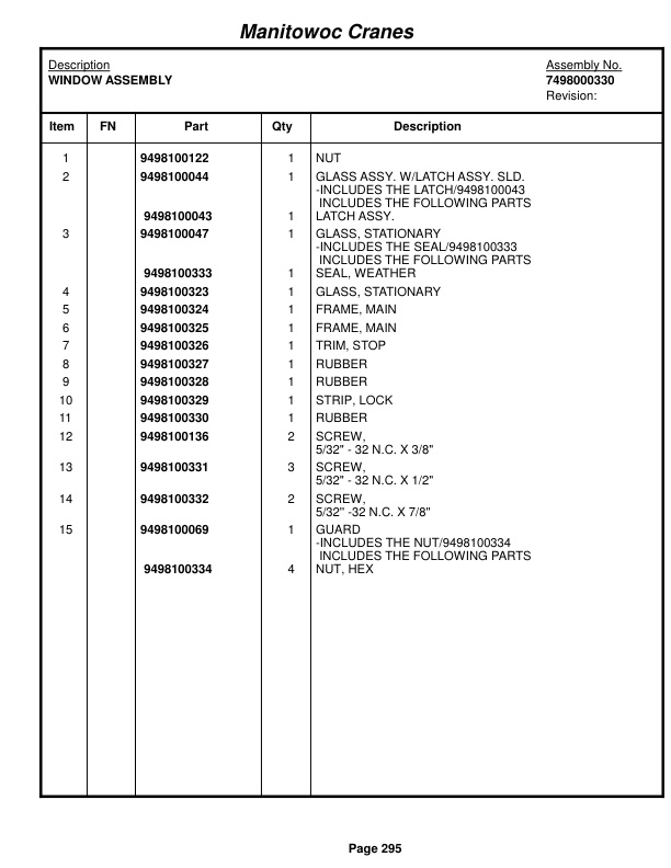 Grove RT528C Crane Parts Manual 71619 2016-2