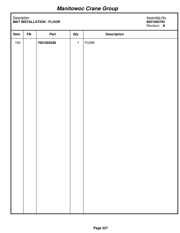 Grove RT528C Crane Parts Manual 71986 2008-2