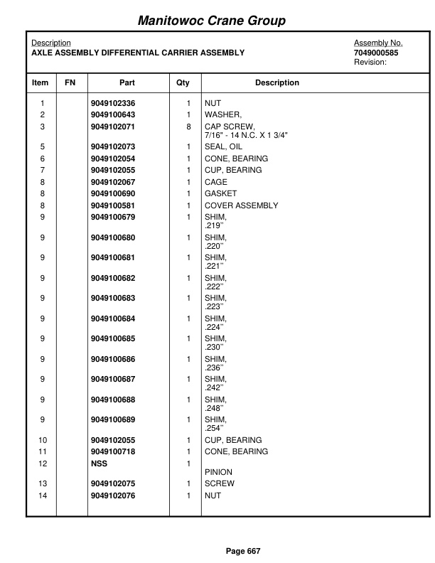 Grove RT528C Crane Parts Manual 71986 2008-3