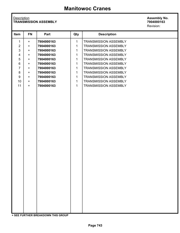 Grove RT528C Crane Parts Manual 72439 2022-3