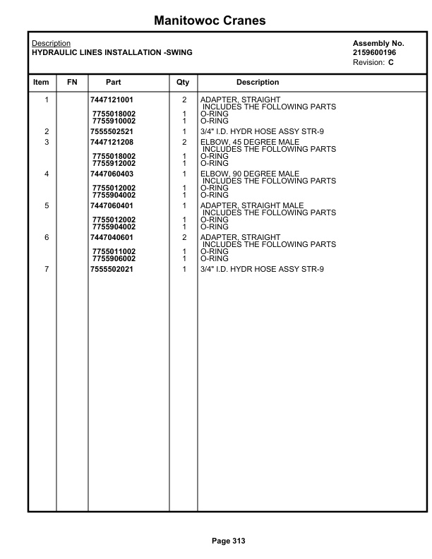 Grove RT528C Crane Parts Manual 75894 2021-2