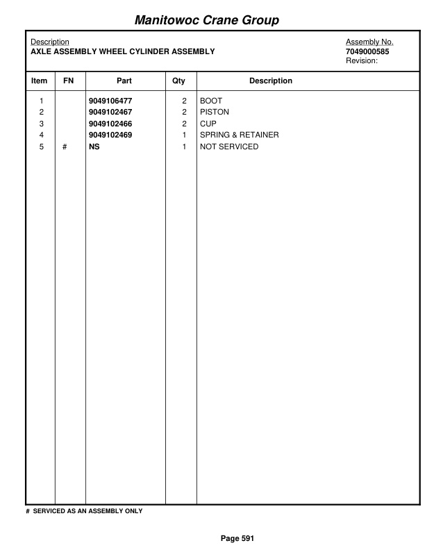 Grove RT528C Crane Parts Manual 76727 2005-3