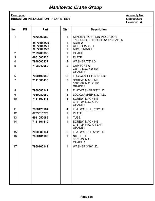 Grove RT528C Crane Parts Manual 82274 2005-3