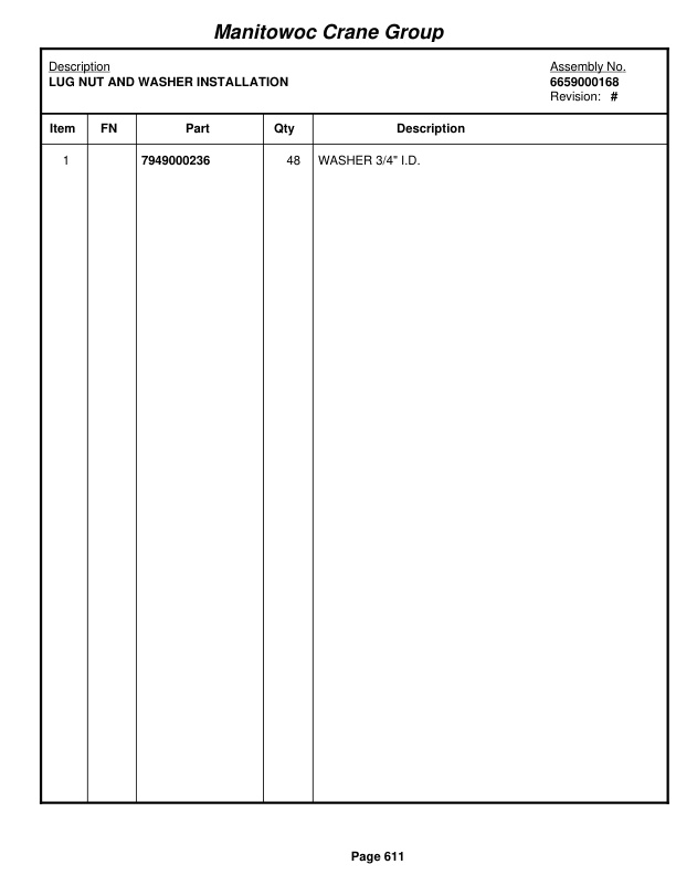 Grove RT528C Crane Parts Manual 82994 2005-3