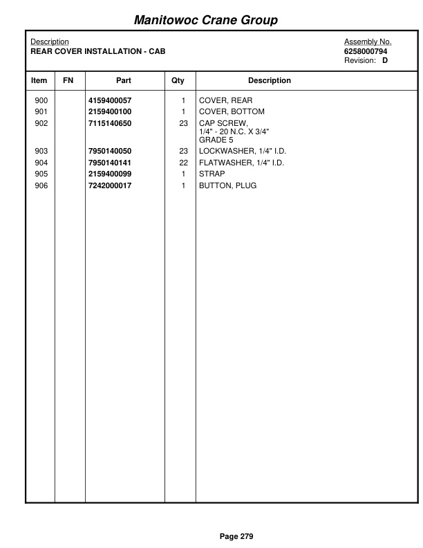 Grove RT528C Crane Parts Manual 83231 2008-2