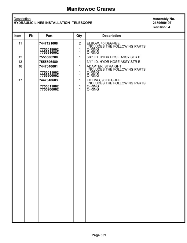 Grove RT528C Crane Parts Manual 84890 2021-2