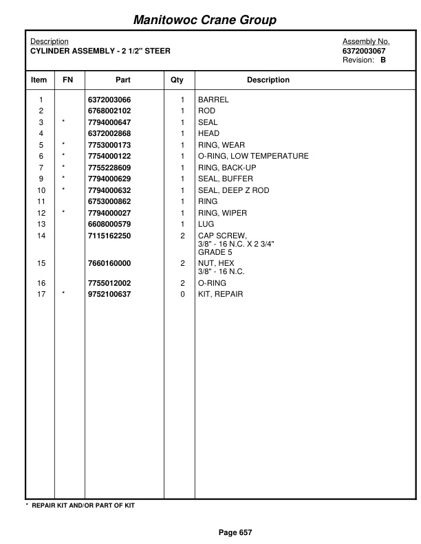 Grove RT528C Crane Parts Manual 86927 2008-3