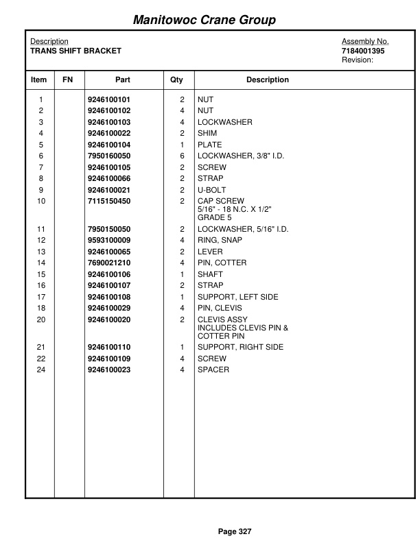 Grove RT528C Crane Parts Manual 87300 2007-2