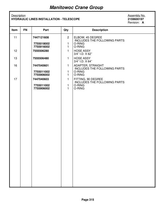 Grove RT528C Crane Parts Manual 87868 2007-2