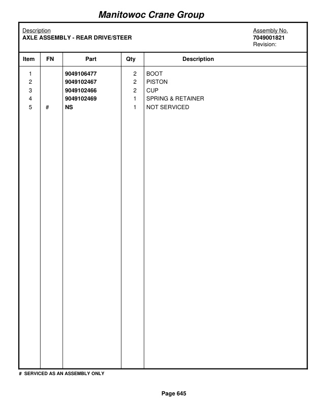 Grove RT528C Crane Parts Manual 87868 2007-3