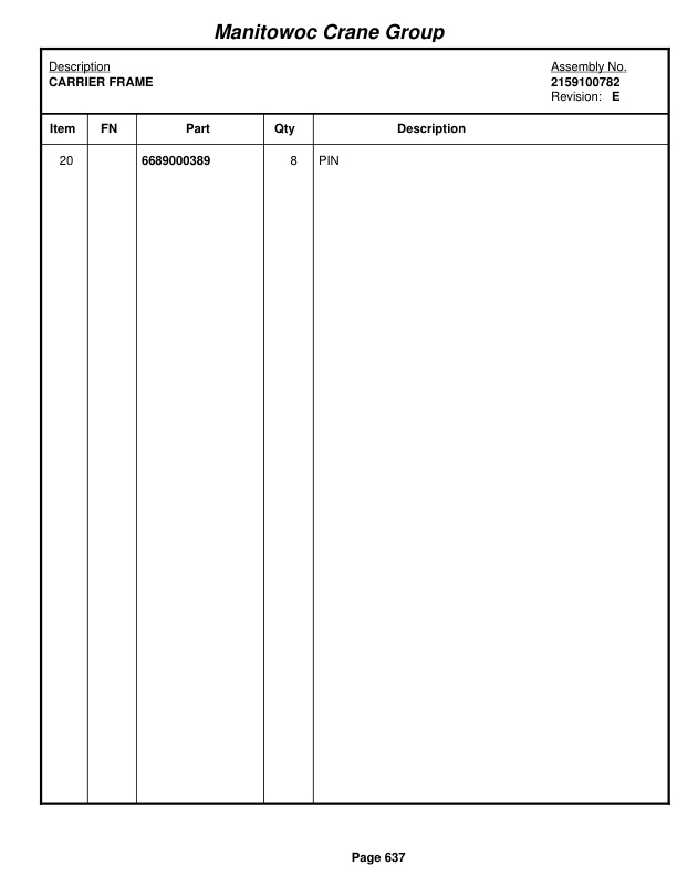 Grove RT530D Crane Parts Manual 81406 2006-3